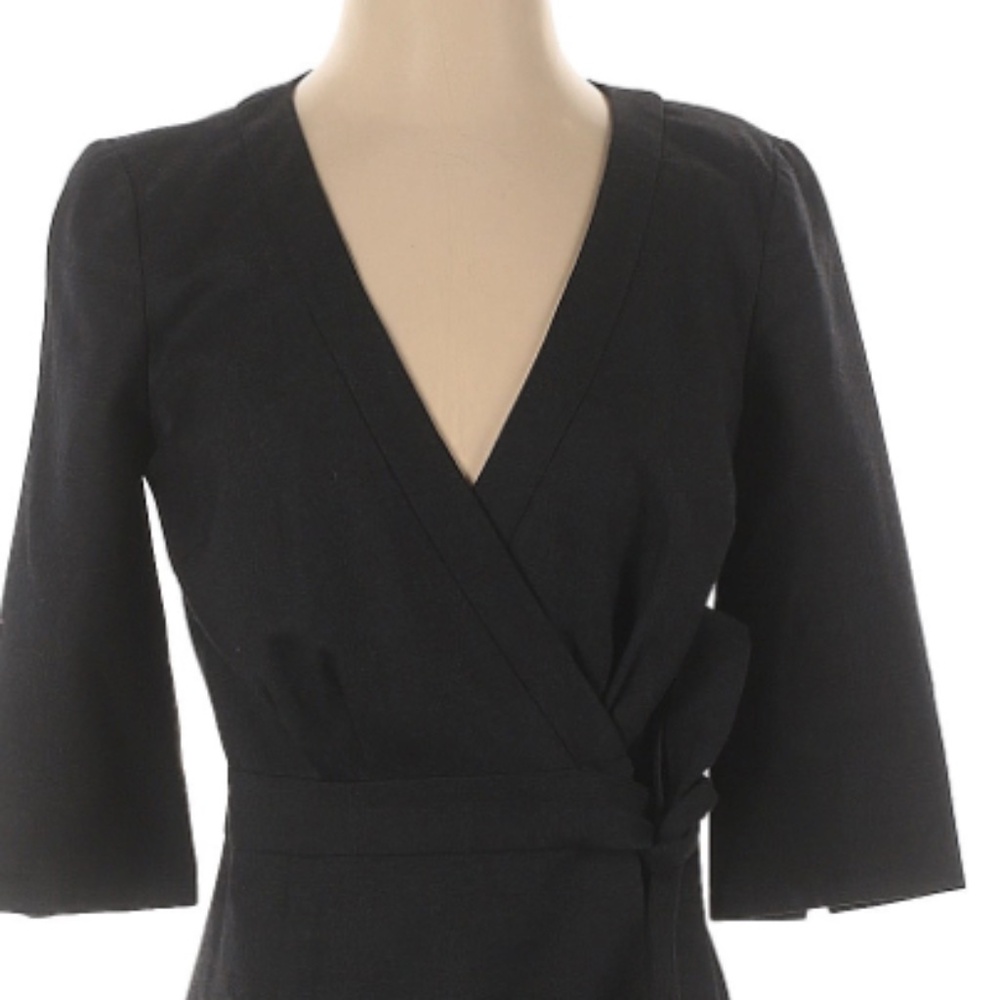 J crew black wrap dress